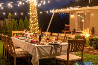 An outdoor dinnerparty in the north of Sweden