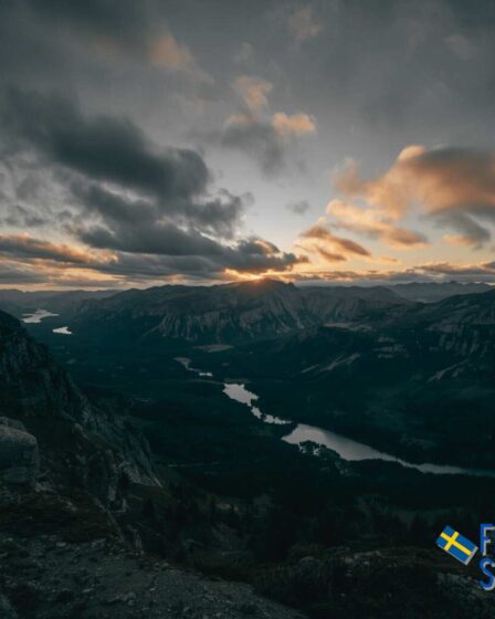 The midniught sun in Sarek national park Sweden