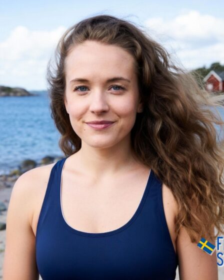 Maria visiting Smögen Beach in Sweden