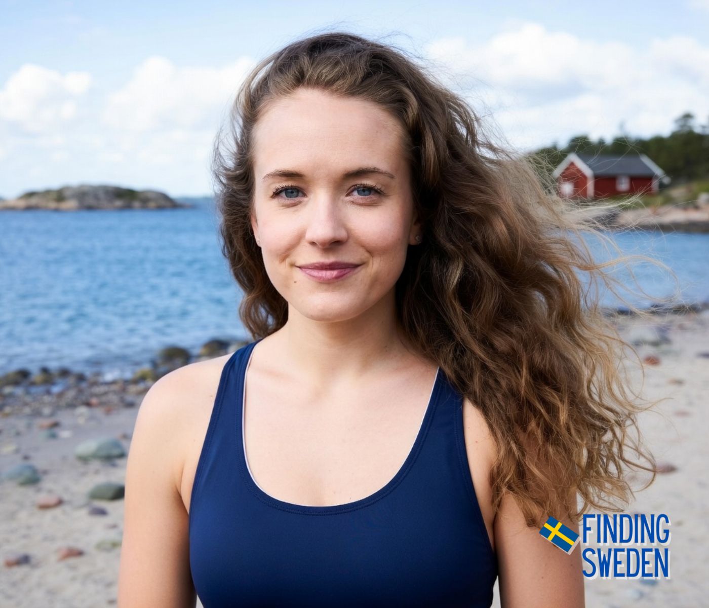 Maria visiting Smögen Beach in Sweden