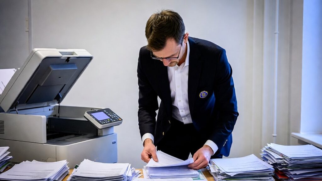 Government official copying hundreds of documents
