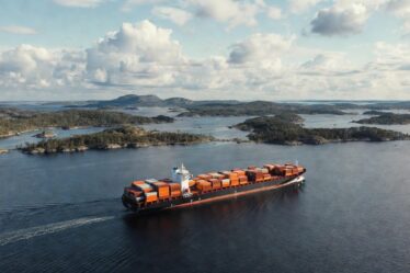 Huge containership outside Stockholm