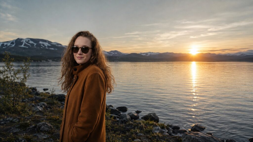 The bright midnight sun of Abisko